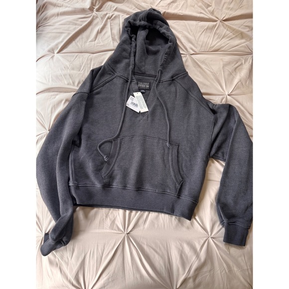 American Eagle Outfitters Tops - NWT American Eagle Seriously Lived-In Hoodie Womens Cropped  Lightweight cozy